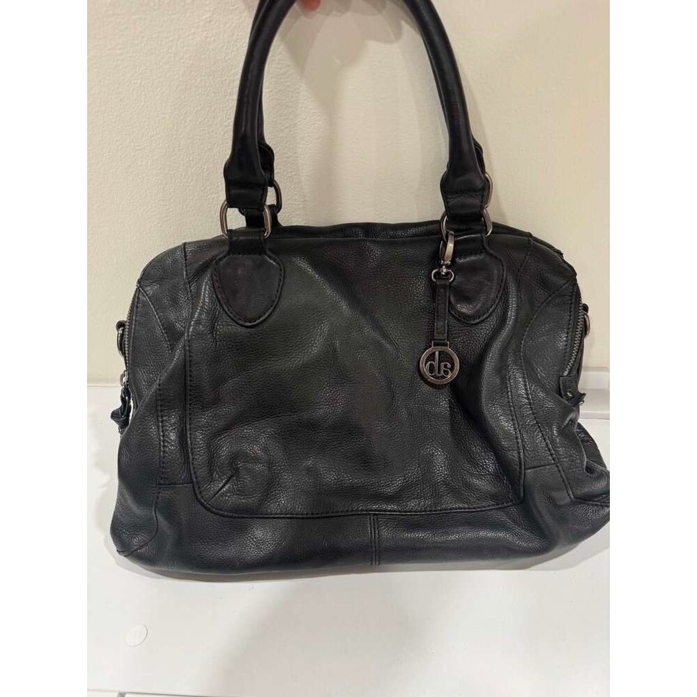 Audrey Brooke Genuine Leather Large Satchel Tote β Black β Doctor Bag Style